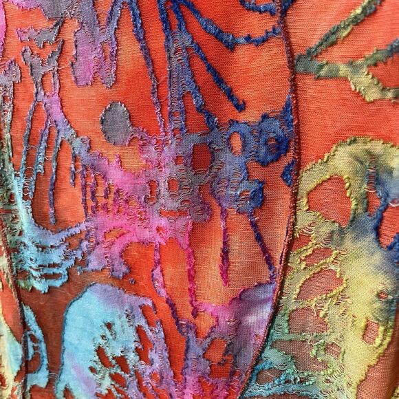 Kamana Laguna Sunset Dress Women’s Large Sleeveless Lined Asymmetrical Colorful - Picture 5 of 7